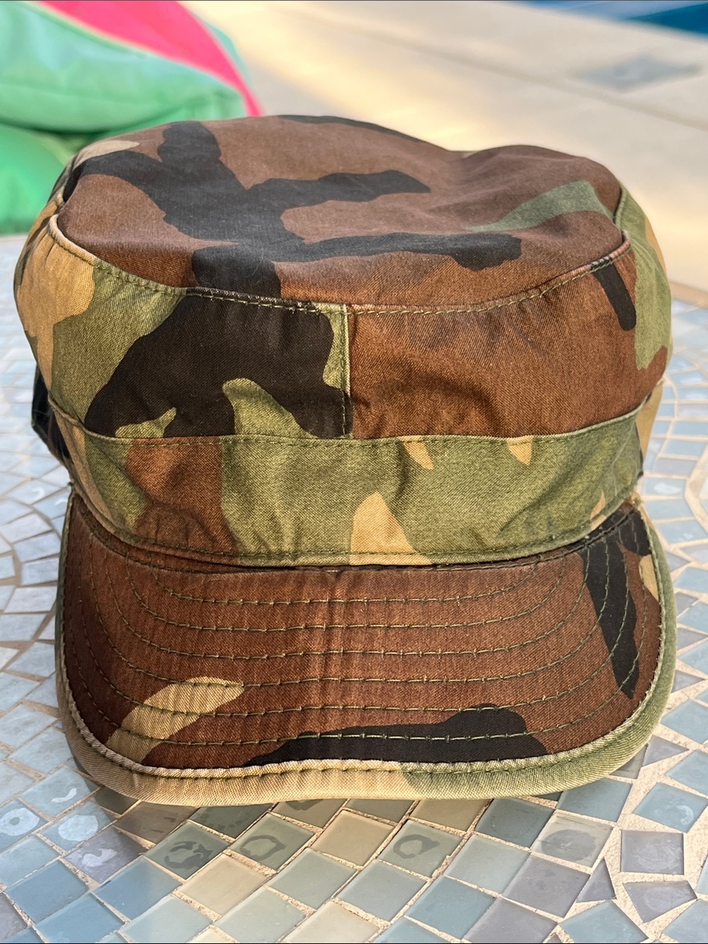 Vintage US Military Woodland Camo Patrol Cap BDU Army Combat Hat 7 1/8